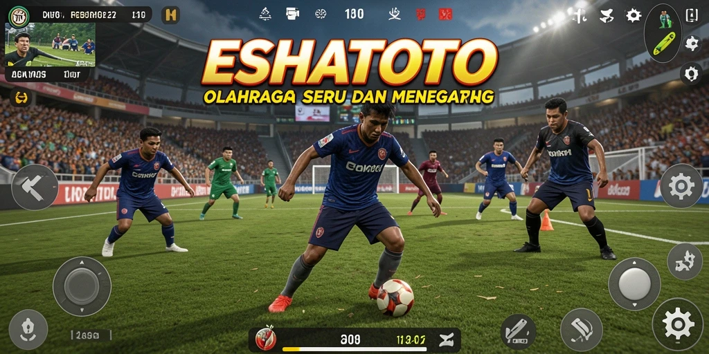 Screenshot ESHATOTO menampilkan aksi seru permainan olahraga.