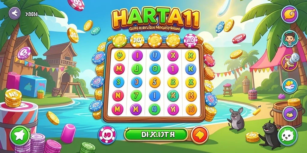 Tampilan permainan HARTA11 yang menampilkan suasana Bingo yang ceria dan menarik.