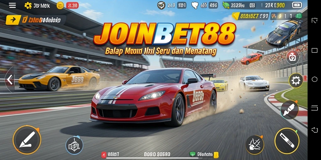 Tampilan gameplay balap yang seru dan mendebarkan di JOINBET88.