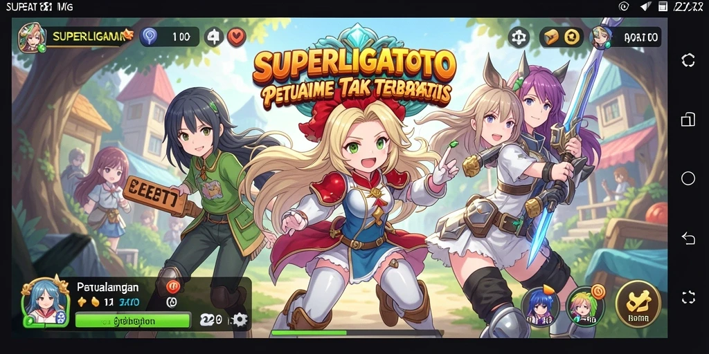 Gameplay SUPERLIGATOTO yang penuh aksi dan karakter Anime menarik.